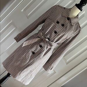 Talbots Polished Plaid Checkered Trench Coat in Petite L